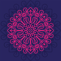 Fototapeta na wymiar Mandala Pattern Circular flower design for Arabic festival Ramadan, puja, Baisakhi, holi, Mehndi, Henna, tattoo, decoration, alpona. Decorative ornament in ethnic oriental style hand draw doodle art 