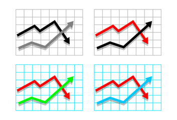  Graph vector icons on white background