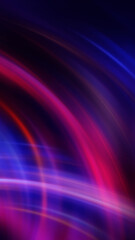 Dark fractal, abstract background. Bright neon lines, waves. Blurred laser shapes
