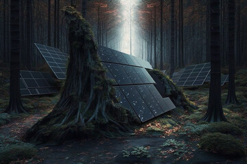 Abandoned solar panels