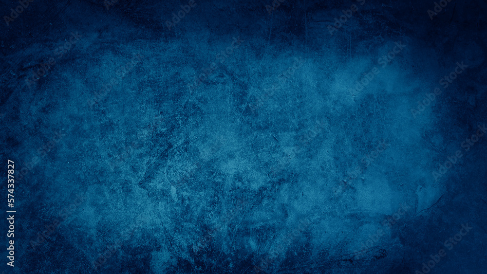 Poster dark blue abstract stone concrete paper texture background banner panorama with vignette