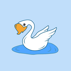 Fototapeta premium Cute swan character design illustration faceless animals