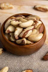 High-quality Brazil nuts peeled from the shell on the table