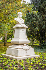 Statue of Sainte Beuve by Denys Puech in the Luxembourg garden in Paris, France