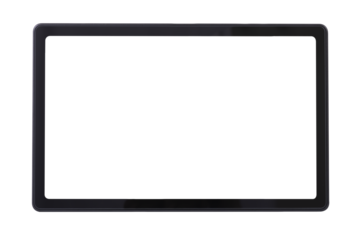 Black tablet isolated on white background for front view