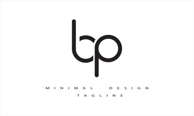 BP or PB Minimal Logo Design Vector Art Illustration  