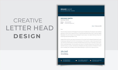 Creative and clean  modern  professional letterhead template design. Illustration vector,