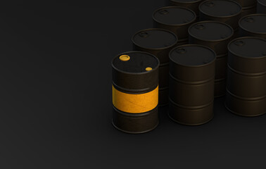 3d oil barrels a warehouse industry concept