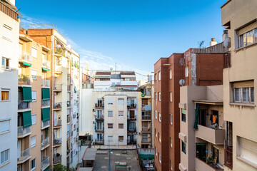 Inner courtyard of a city block in Barcelona, Spain - 574343600