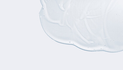 Serum gel smear on white background. Cosmetic transparent gel serum texture. - 574344453