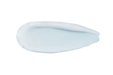 Face cream smear isolated.  White lotion swatch. Abstract cosmetic cream texture.
