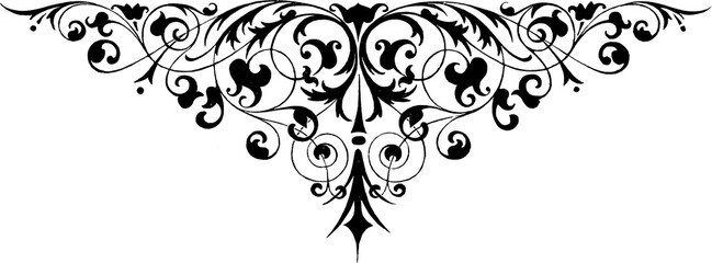 Antique Flourished Line Art Design Element No.37