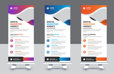 Professional business roll up banner and pull up banner template design