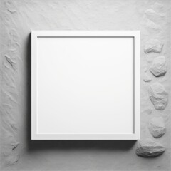 Blank picture frame mockup on wall in modern interior. Quadro em branco para montagem. GENERATIVE AI