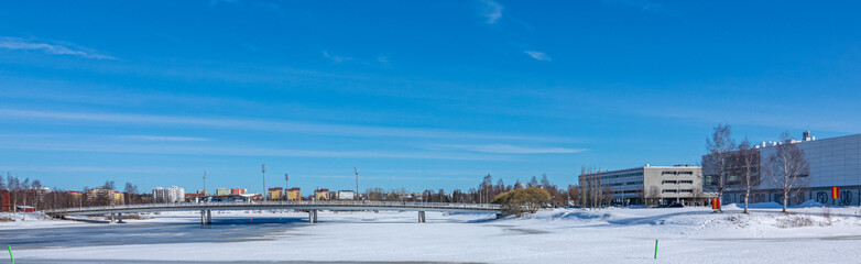 Fototapeta na wymiar View of Oulu in wintertime