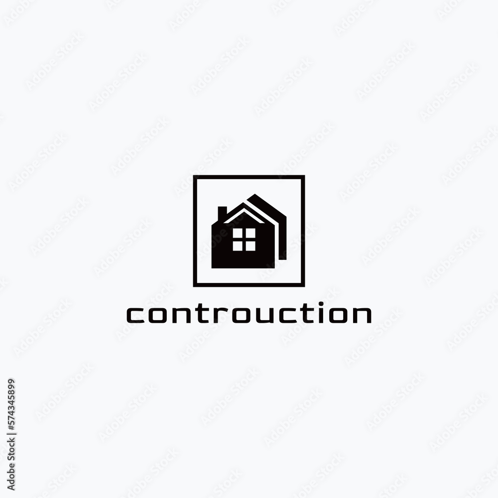 Poster logo design vector for contruction service and architecture