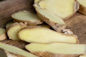 Ginger root which is used for cooking in Asia