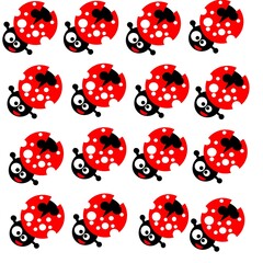 seamless pattern with ladybirds