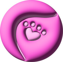 3d pink pet toy