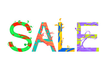 Sale. Word of paint letters