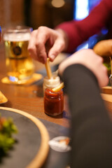 tasty beef sandwich in black background	