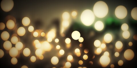 Obraz premium a blurry image of a dark background with lights and boke of lights on the ground and a blurry background of the floor. generative ai