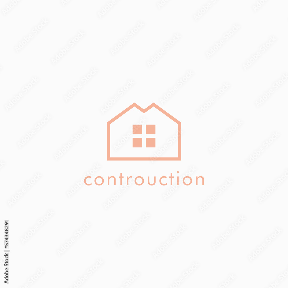 Poster logo design vector for contruction service and architecture
