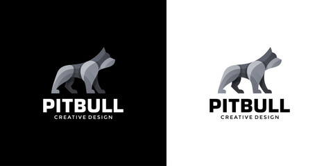 Dog or Pit bull modern, clean, creative logo design