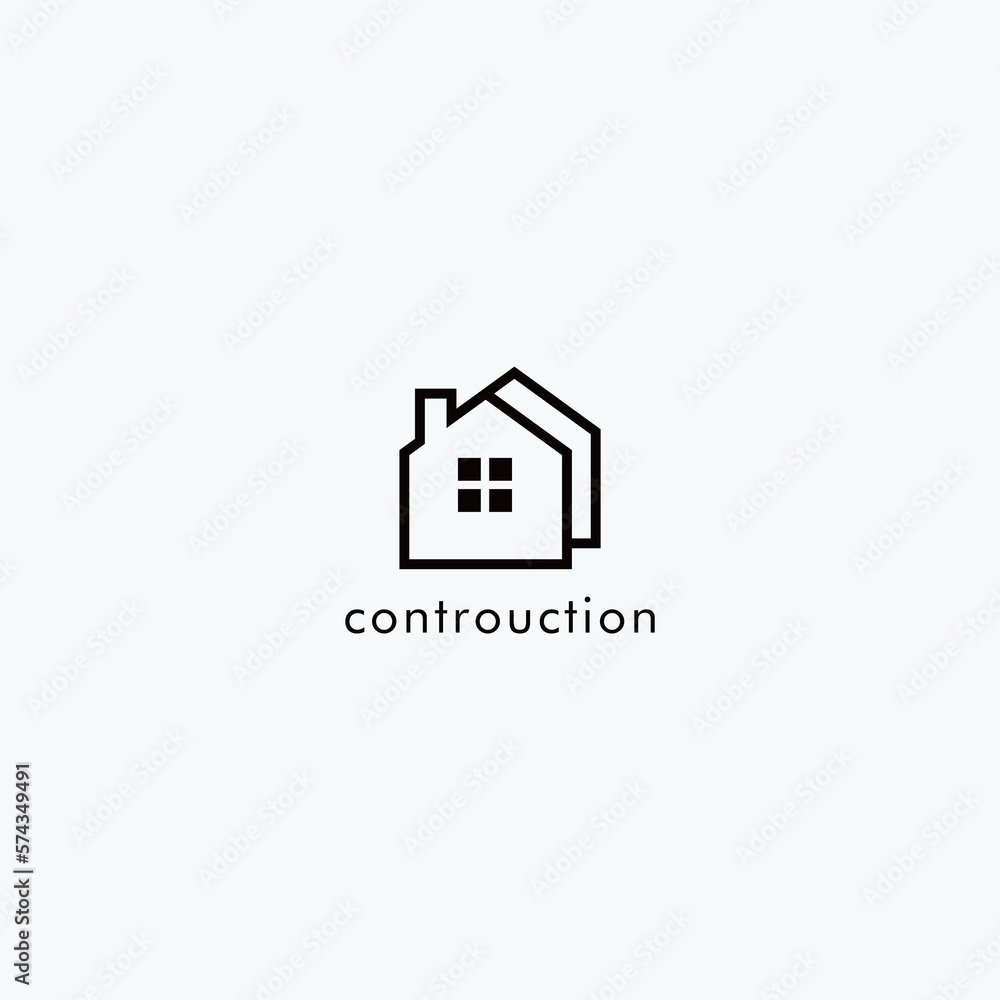 Poster logo design vector for contruction service and architecture