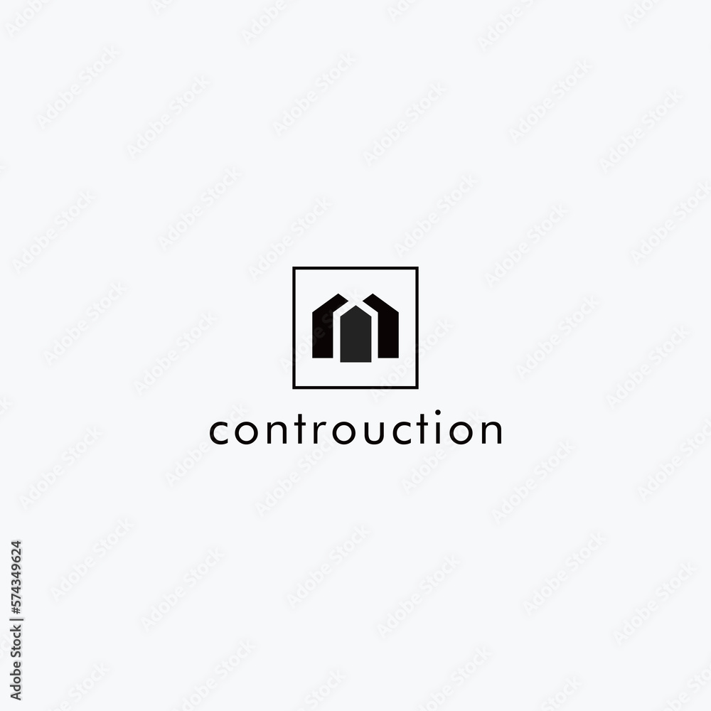Poster logo design vector for contruction service and architecture