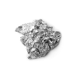 Crumpled foil from chocolate on isolation top view