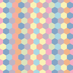 Seamless pattern with Hexagon Pastel Color