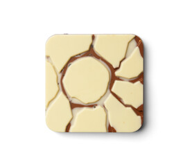 ?hocolate on white background top view.