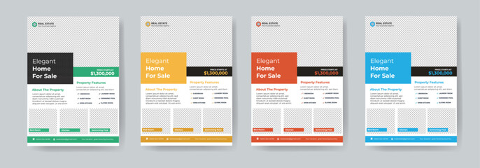 Modern home sale real estate flyer template design vector