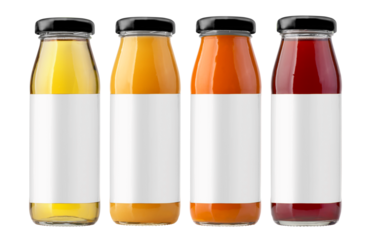 Juice bottles isolated