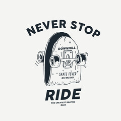 skateboard illustration and type for print