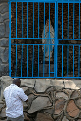 Prayer outside Rubaga cathedral. Uganda.  Uganda.