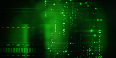 2d illustration abstract digital binary data on computer screen

