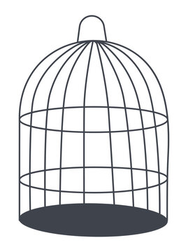 Bird cell vector illustrotion. age for parrot illustration vector. Hand drawn bird cage icon