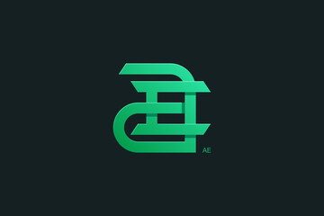 Letter A and E Monogram Logo Design Vector
