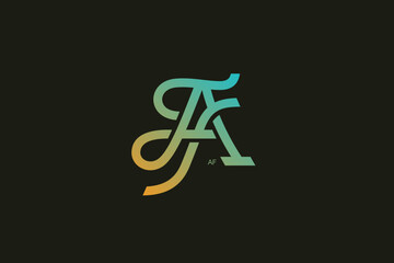 Letter A and F Monogram Logo Design Vector