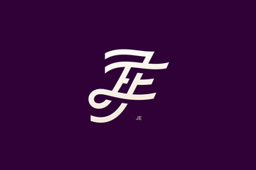 Letter E and J Monogram Logo Design Vector