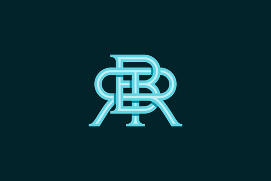 Letter B and R Monogram Logo Design Vector