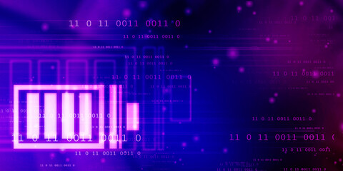 2d rendering Electrical energy and power supply source concept, accumulator battery with charging level indicator