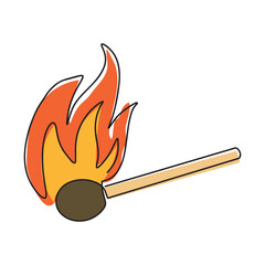 Fire on a match. Burning Fire. Warm. Ignition of a match