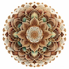 Flower mandala pattern. Generative AI.