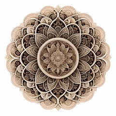 Poster Flower mandala pattern. Generative AI.