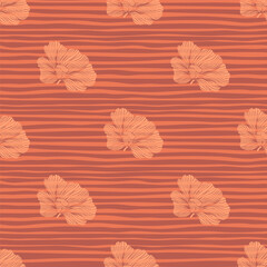 Seamless pattern with hibiscus flowers. Vintage floral background.