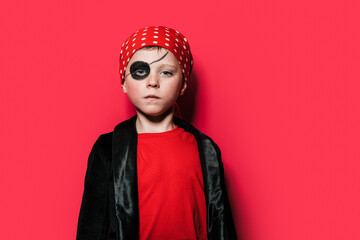 Cute boy in pirate costume