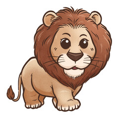 Vector illustration of Cartoon lion